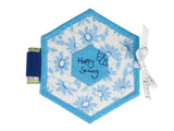 Large Hexagon Sewing Book Kit - Blue Flowers
