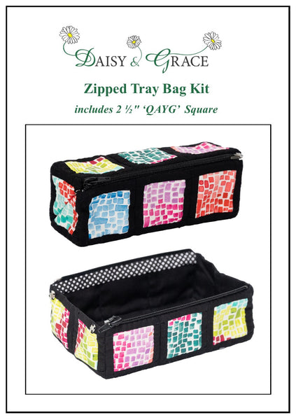 Zipped Tray bag - Moda Pixel- Multi/Black