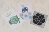 Star in a Hexagon Mini Sewing Book & Stencil - Blue Jewel