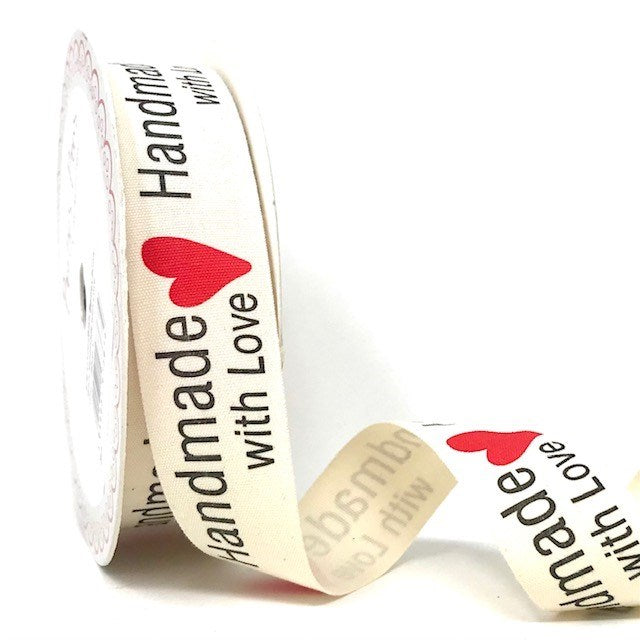 25mm Handmade with Love cotton ribbon – Daisy and Grace