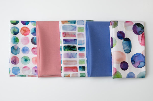 Gemstones fabric bundle - 5 Fat 1/4's