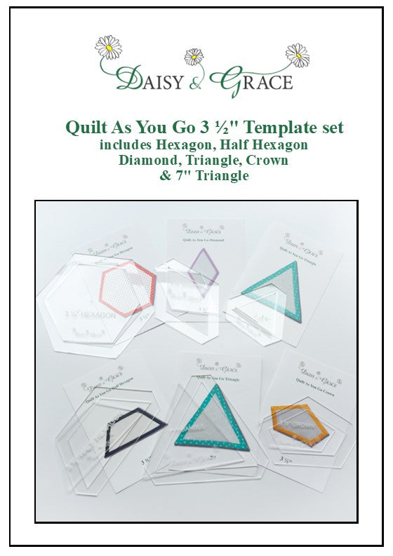 Quilt As You Go 2 1/2 Hexagon Template Designed by Daisy & Grace for