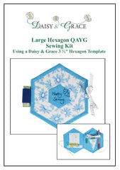 Large Hexagon Sewing Book Kit - Blue Flowers