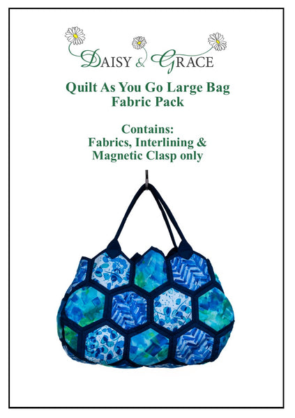 Quilt as you go Large Bag Fabric Pack - Blue Ocean (NO TEMPLATES)