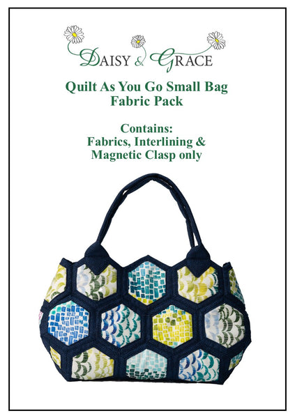 Quilt as you go small Bag Kit - Moda Pixel Fabric with Templates and Instructions