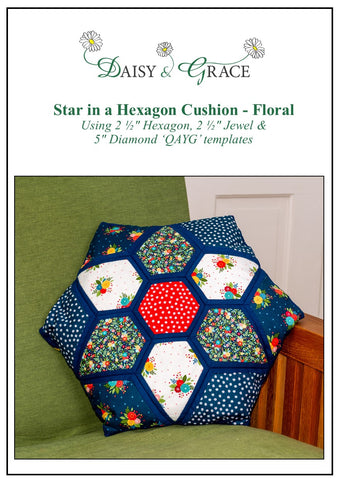 Star in a Hexagon Cushion Fabric Kit- Floral