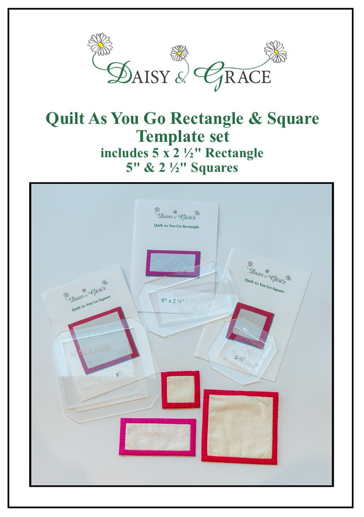 Daisy & Grace ‘QAYG’ 5" x 2 ½" Rectangle/Square Template Bundle Daisy