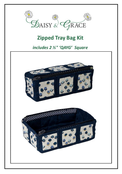 Zipped Tray bag - Navy Buds
