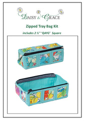 2 1/2" Square Tray bag - Turquoise Floral