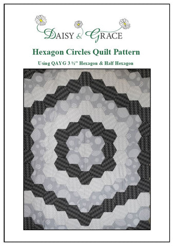 HEXAGON CIRCLES Pattern for 3 1/2" Hexagon and Half Hexagon