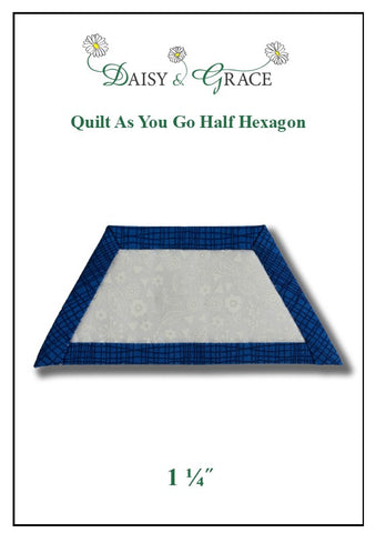 "Quilt As You Go" Template - 1 1/4" Half Hexagon