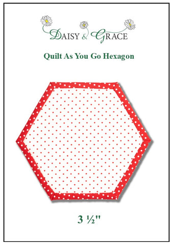 "Quilt As You go" Template - 3 1/2" Hexagon and Half Hexagon