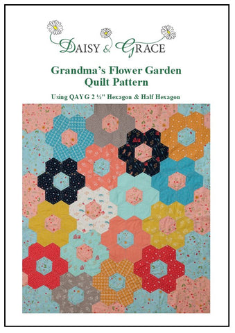 Quilt As You Go 2 1/2 Hexagon Template Designed by Daisy & Grace for
