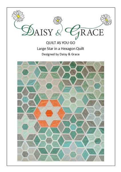 Large Star in a Hexagon Quilt Pattern