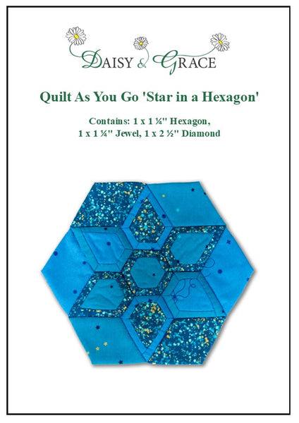 Star in a Hexagon- Set of 3 templates- 1 1/4"