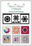 1" EPP Stencil Set - Includes: 8 Compatible Shapes and 3 Designs in 3 Stencils	.