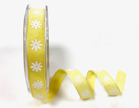 15mm Lemon Daisy print ribbon